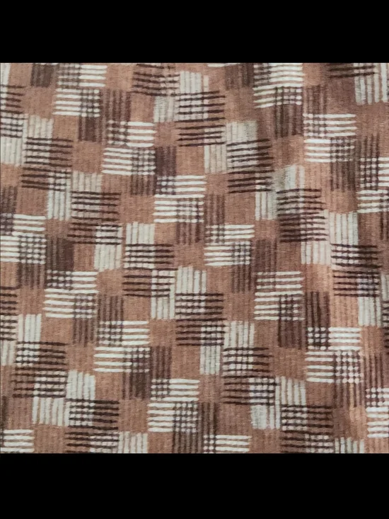 Ann Taylor Stretch Brown & cream corduroy mini Women's Skirt - Picture 3 of 6